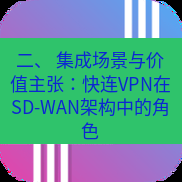 快连 二、 集成场景与价值主张：快连VPN在SD-WAN架构中的角色