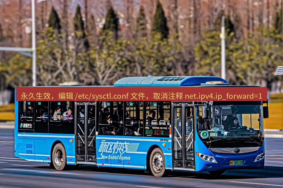 快连 永久生效，编辑 /etc/sysctl.conf 文件，取消注释 net.ipv4.ip_forward=1