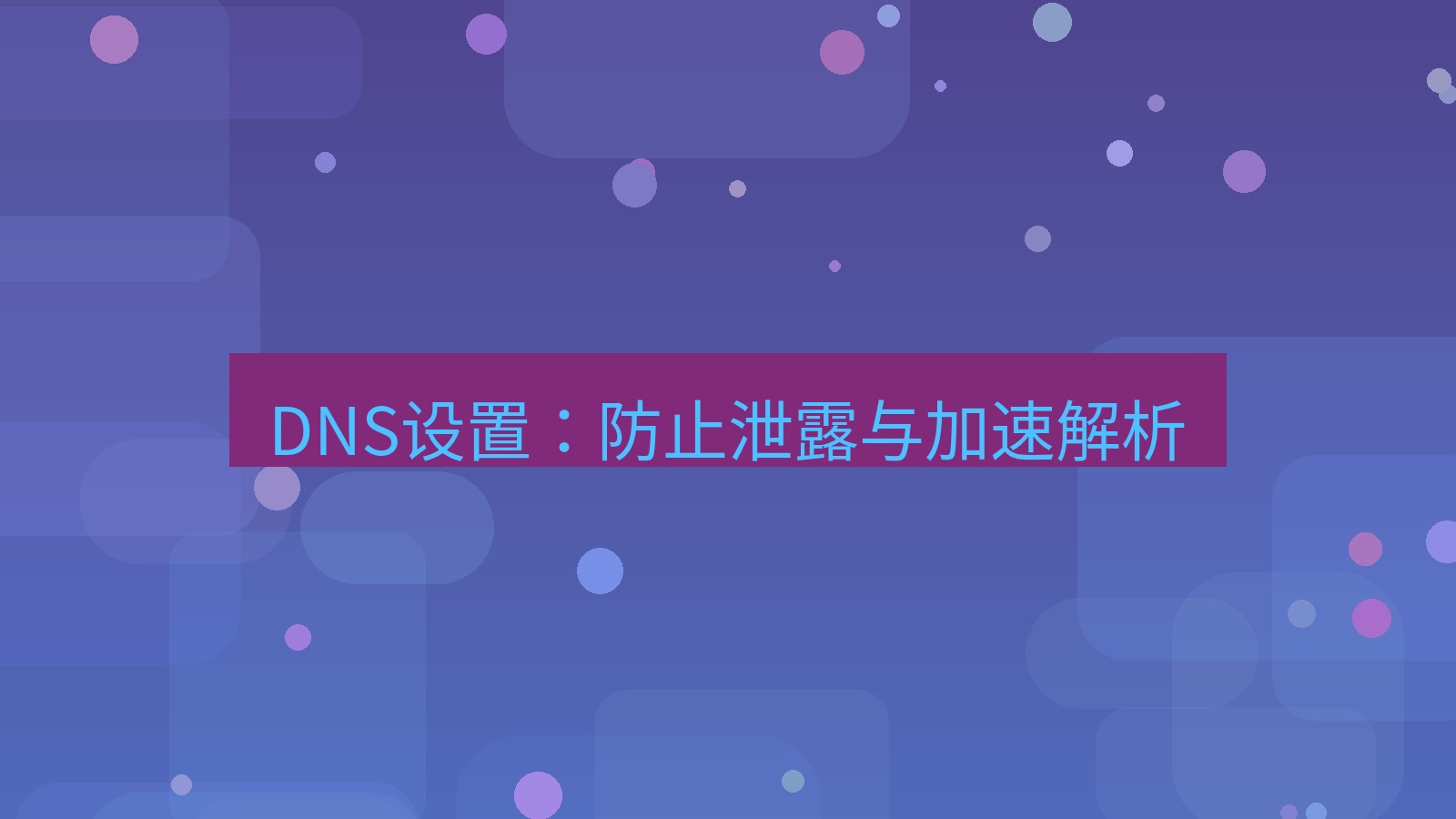 快连 DNS设置：防止泄露与加速解析