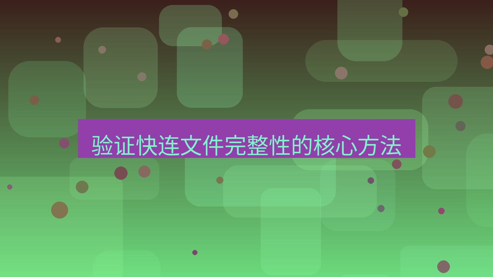 快连 验证快连文件完整性的核心方法