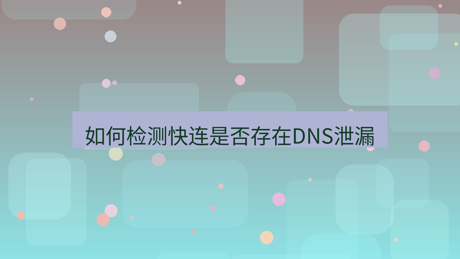 快连 如何检测快连是否存在DNS泄漏