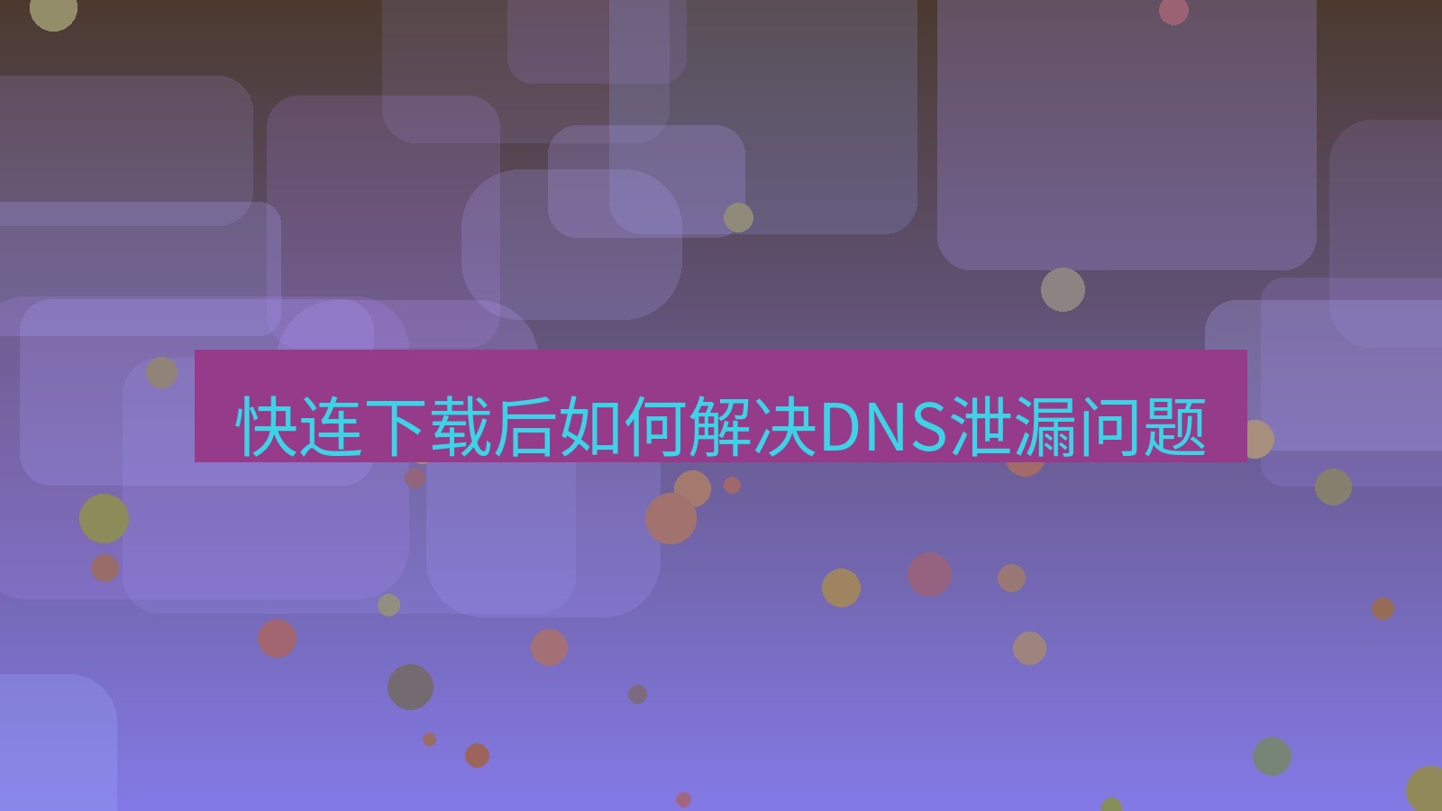 快连 快连下载后如何解决DNS泄漏问题