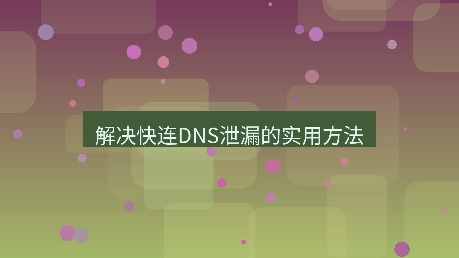 快连 解决快连DNS泄漏的实用方法