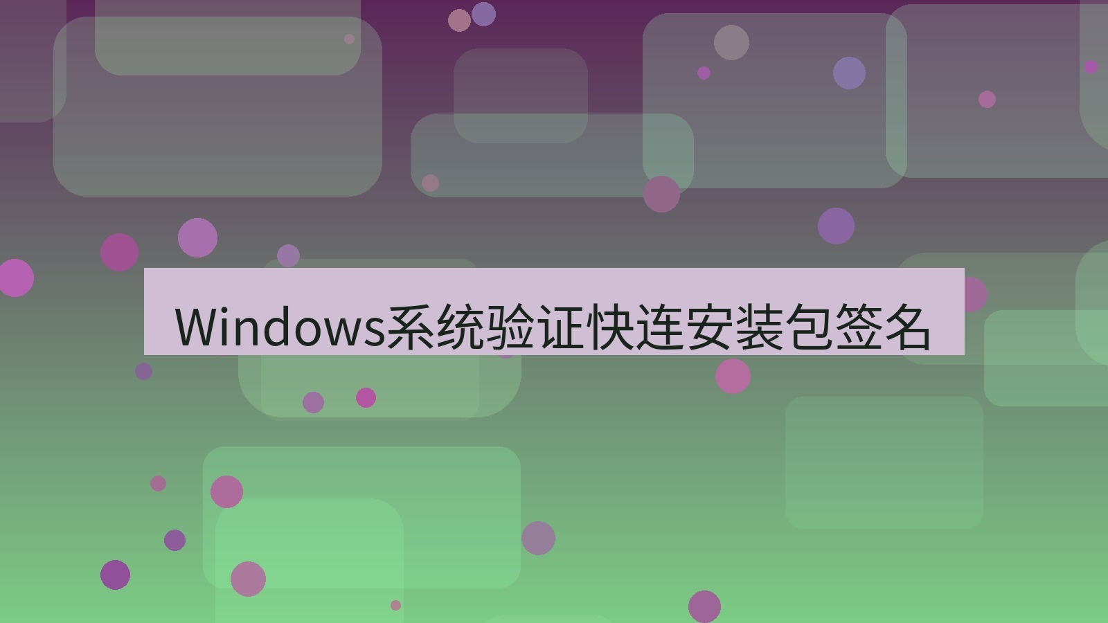 快连 Windows系统验证快连安装包签名