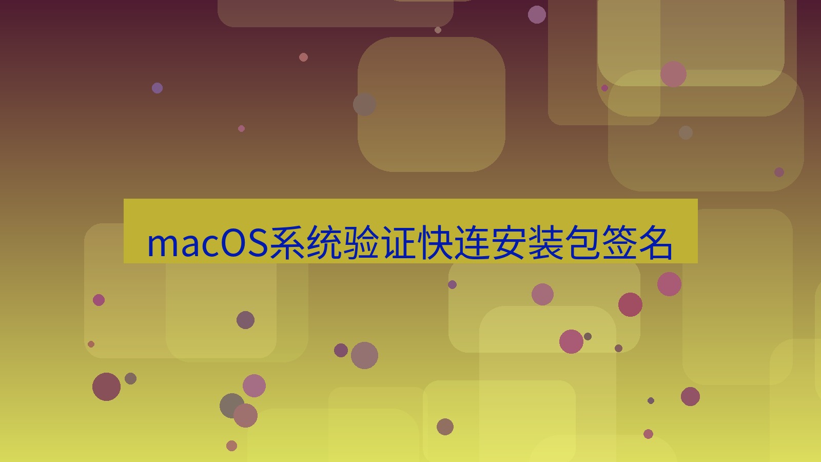 快连 macOS系统验证快连安装包签名