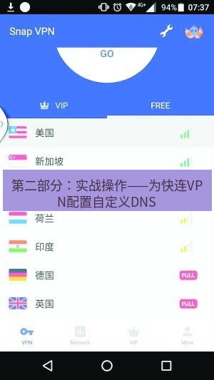 快连VPN 第二部分：实战操作——为快连VPN配置自定义DNS