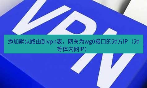 快连VPN 添加默认路由到vpn表，网关为wg0接口的对方IP（对等体内网IP）